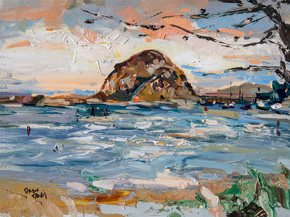 Morro Sunset by Drew Davis — Oil on Canvas, 43×56 in