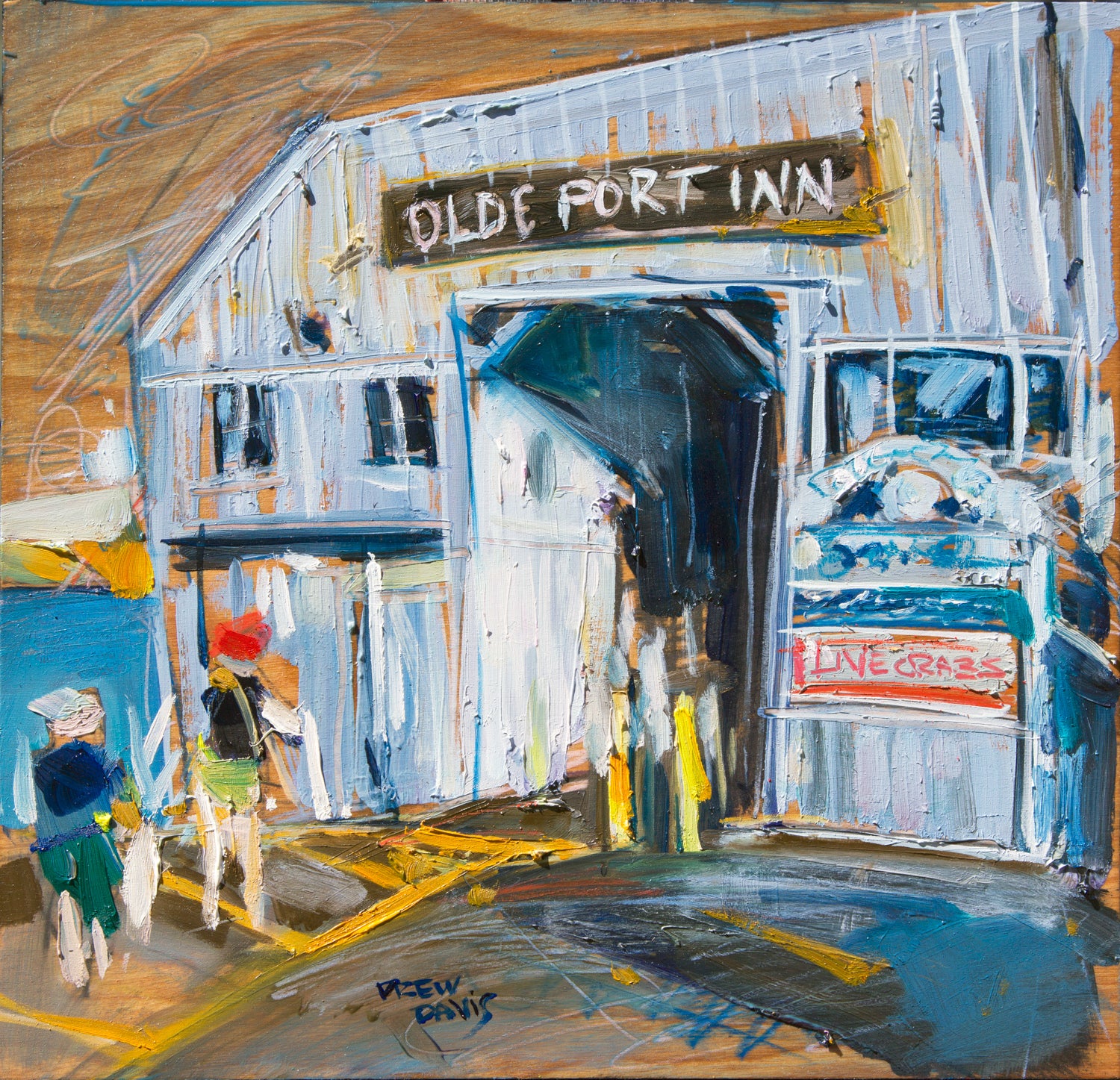 Old Port Inn by Drew Davis — Oil on Canvas, 48×48 in