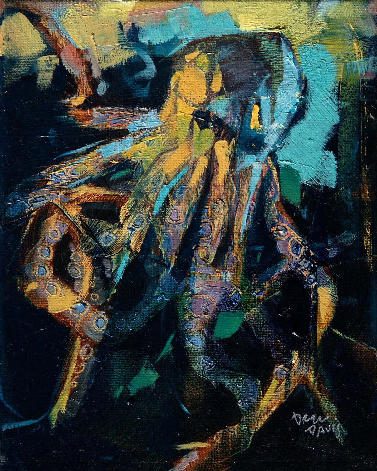Octopus Blues by Drew Davis — Canvas Print, 8×10 in