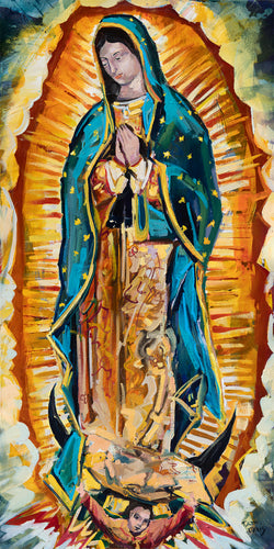 Our Lady of Guadalupe by Drew Davis — Oil on Canvas, 30×60 in