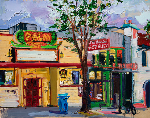 Palm Theatre by Drew Davis — Oil on Canvas, 48×60 in