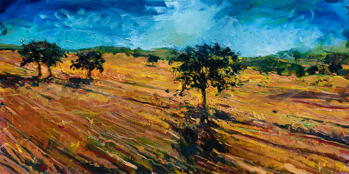 Golden Paso Fields | 24x48 | ORIGINAL OIL ON CANVAS