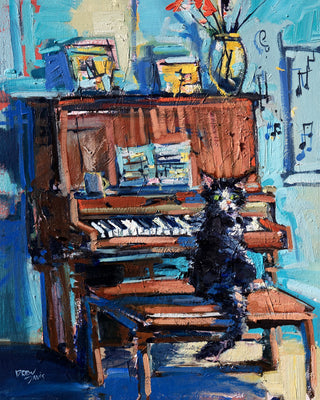 Piano Cat by Drew Davis — Canvas Print, 16×20 in