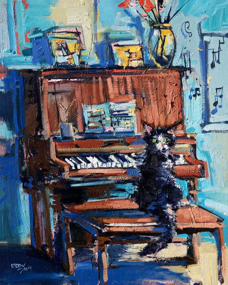 Piano Cat | 16×20 | Original Available