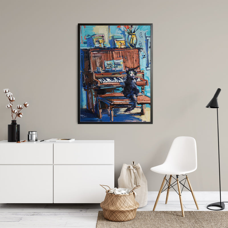 Piano Cat | 16×20 | Original Available