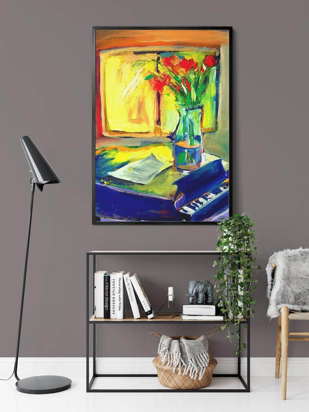 Piano Flowers by Drew Davis — Canvas Print, 16×20 in