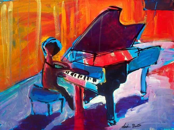 Piano Guy 1 by Drew Davis — Canvas Print, 16×20 in