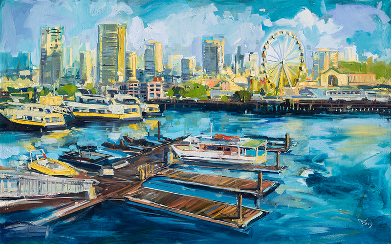 Pier 39 - San Francisco by Drew Davis — Oil on Canvas, 30×48 in