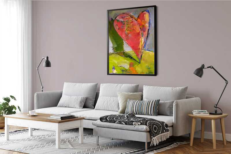 Pink And Green Heart - View 2