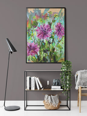 Pink Dahlias by Drew Davis — Canvas Print, 16×20 in