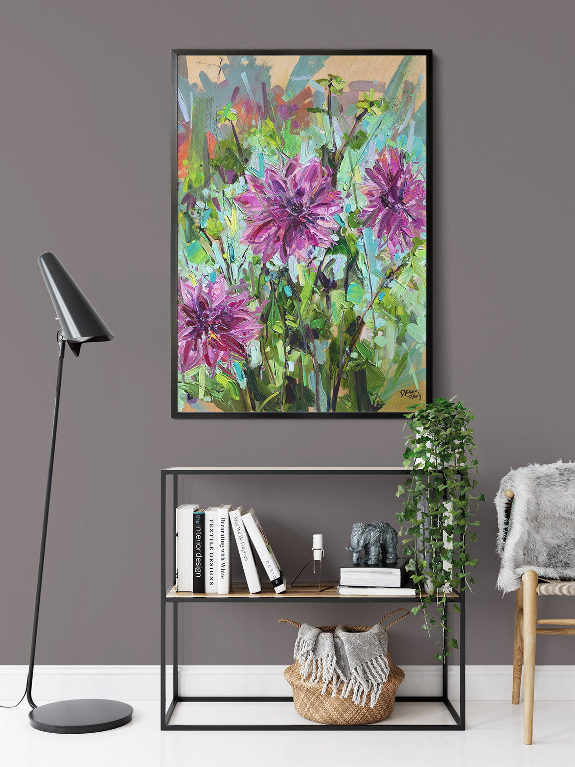 Pink Dahlias by Drew Davis — Canvas Print, 16×20 in