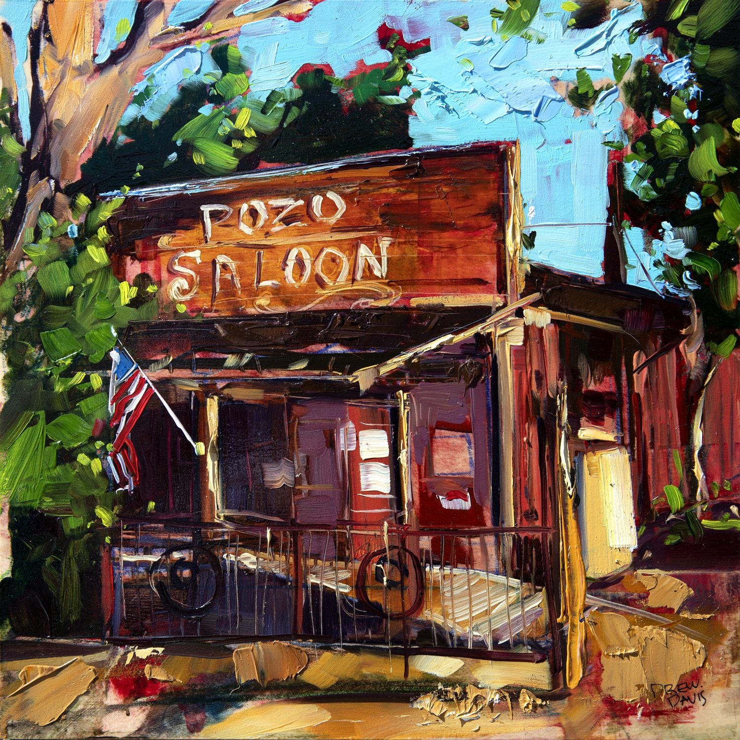 Pozo Saloon by Drew Davis — Canvas Print, 12×12 in