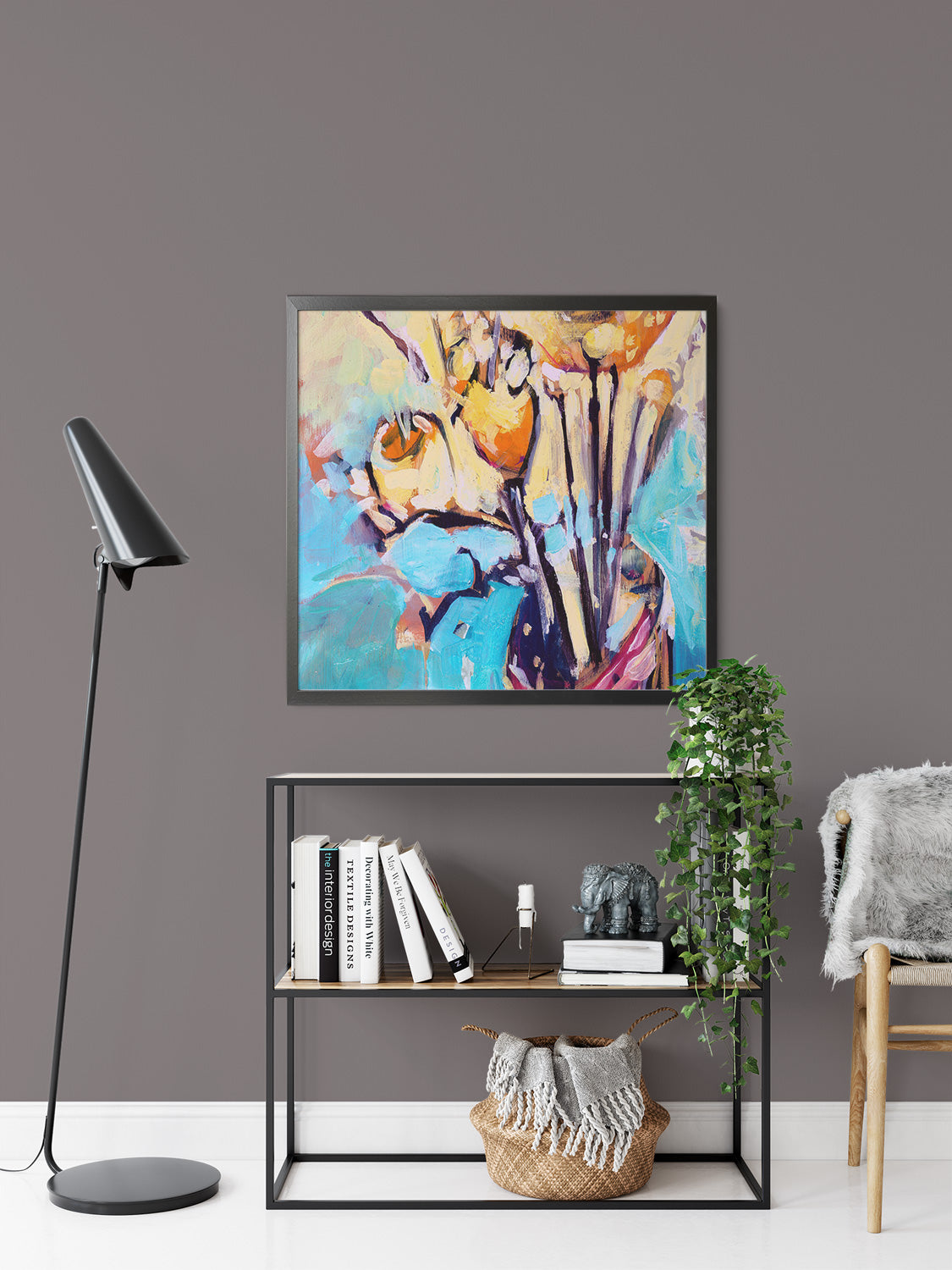 Poppies in a jar by Drew Davis — Canvas Print, 10×10 in