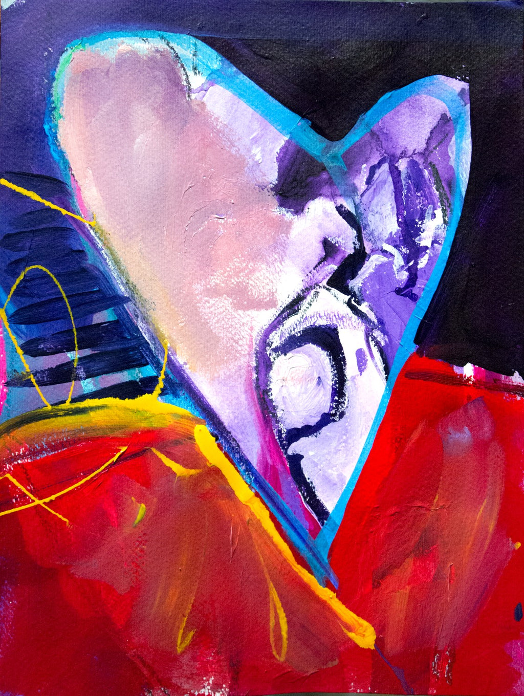 Purple Swirl Heart by Drew Davis — Canvas Print, 11×14 in