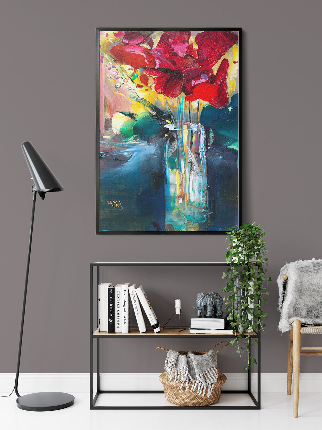 Red Flowers by Drew Davis — Canvas Print, 16×20 in