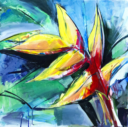 Red Tropical by Drew Davis — Canvas Print, 20×20 in