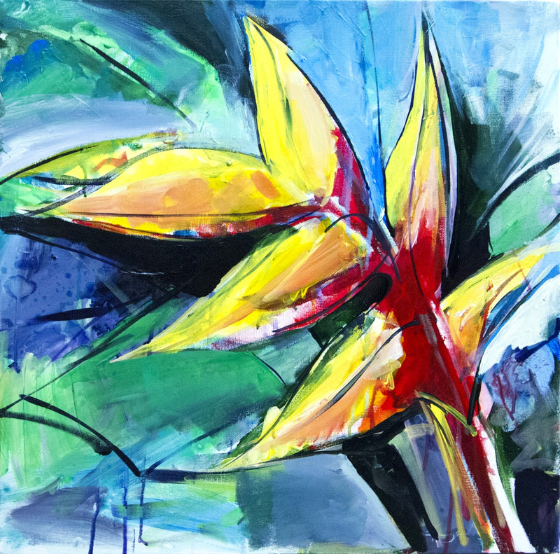 Red Tropical by Drew Davis — Canvas Print, 20×20 in