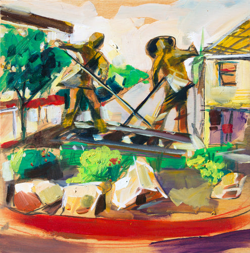 Slo Roundabout by Drew Davis — Oil on Canvas, 48×48 in