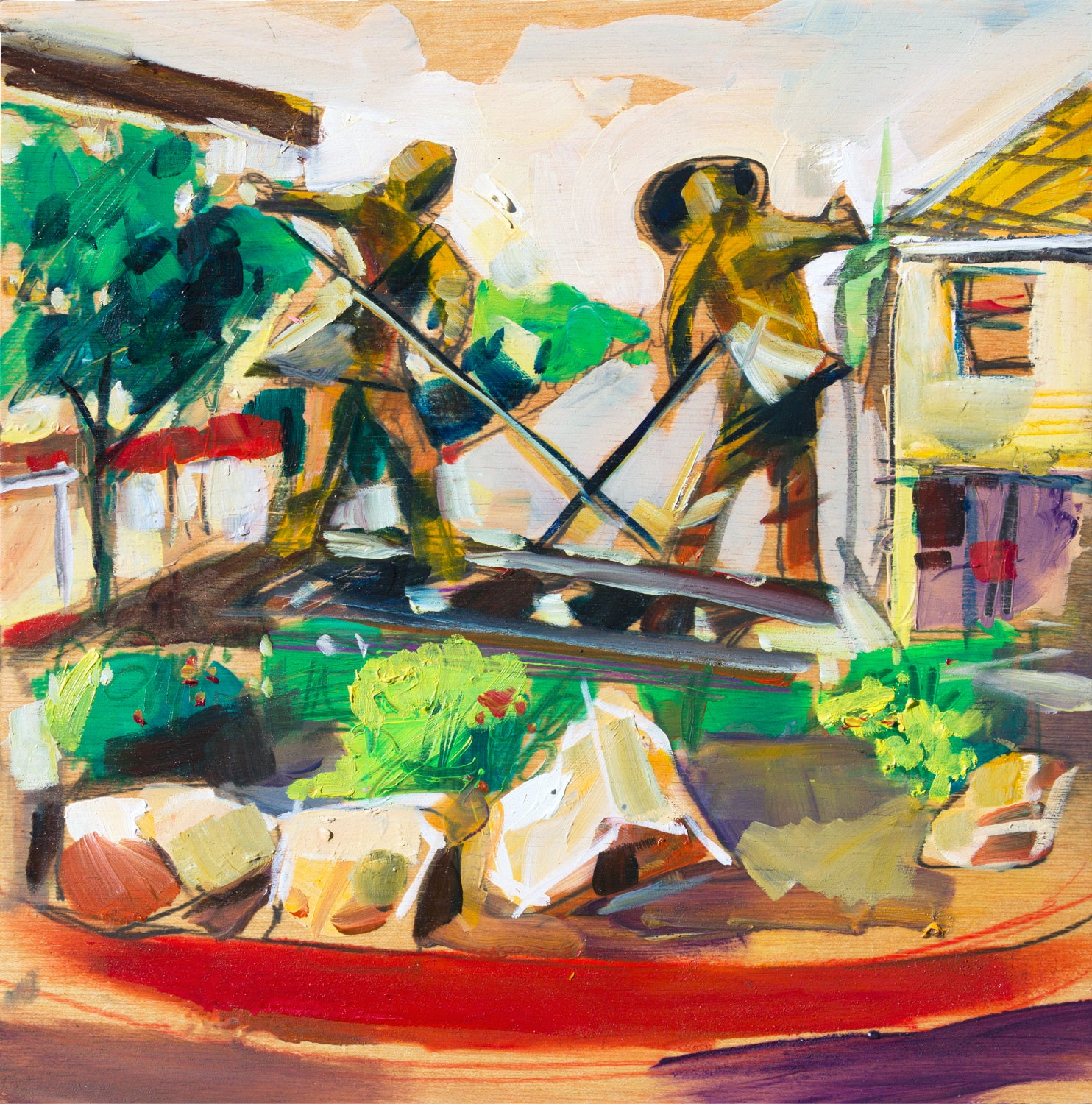 Slo Roundabout by Drew Davis — Oil on Canvas, 48×48 in