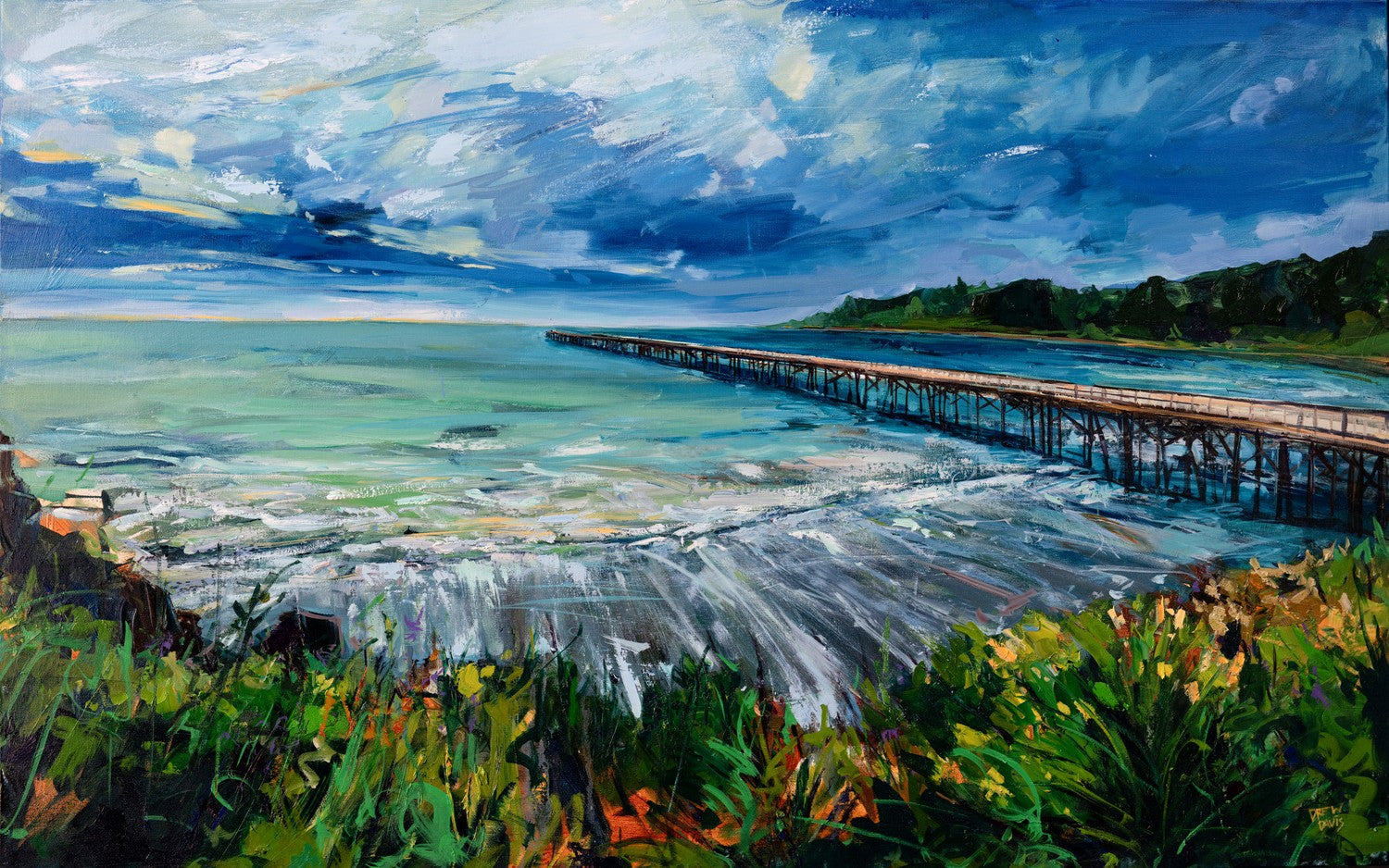 San Simeon Pier by Drew Davis — Canvas Print, 30×48 in