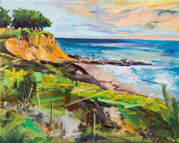 San Simeon Coast by Drew Davis — Oil on Canvas, 48×60 in