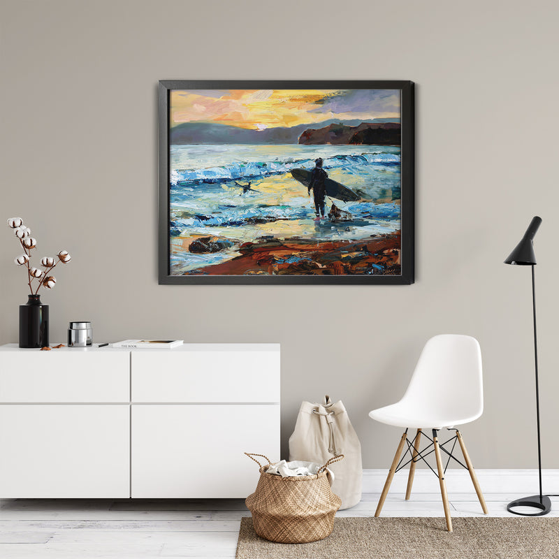 2024 | Shell Beach Sunset Surf | 20×24 | SOLD - Prints Available