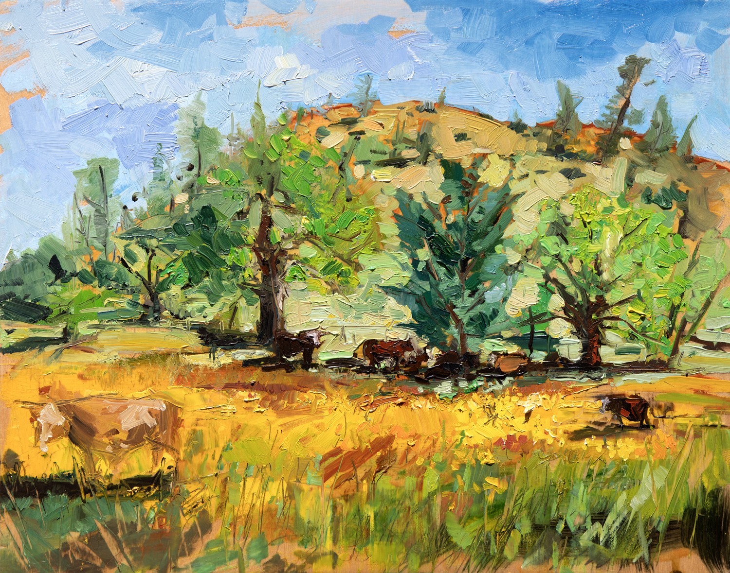 Shell Creek Cows by Drew Davis — Canvas Print, 11×14 in