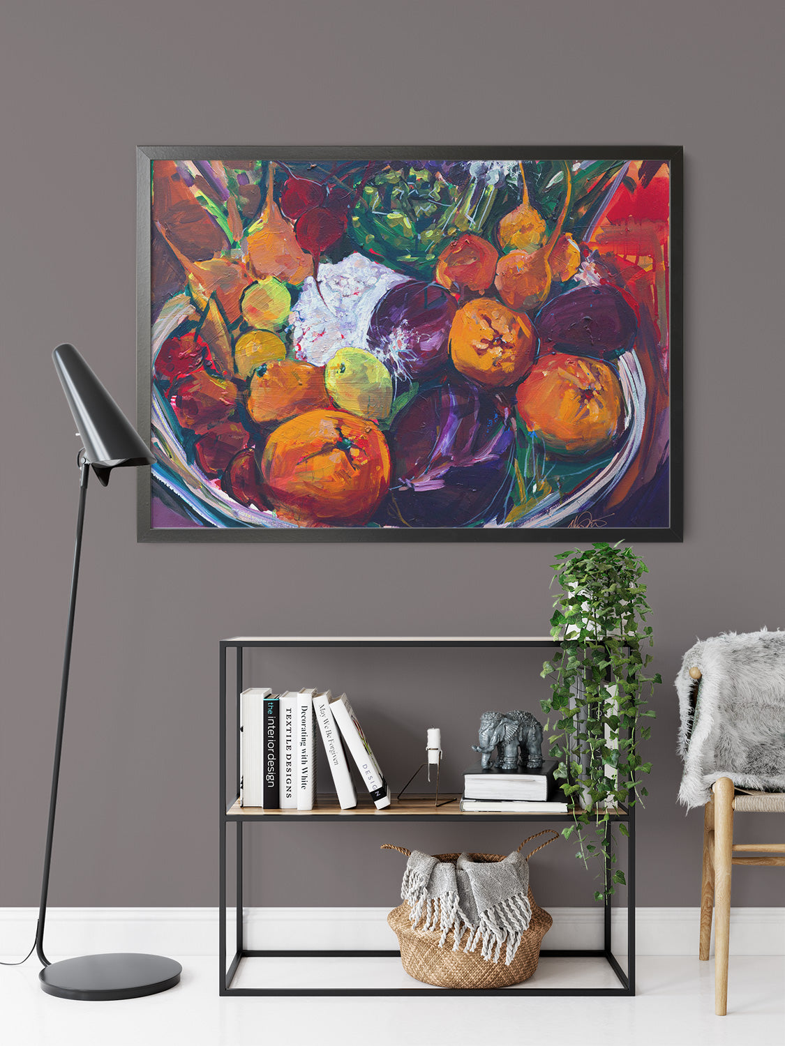 Slo Veg Basket by Drew Davis — Canvas Print, 18×24 in