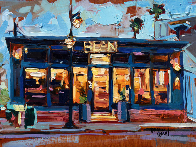 Steaming Bean by Drew Davis — Oil on Canvas, 43×56 in