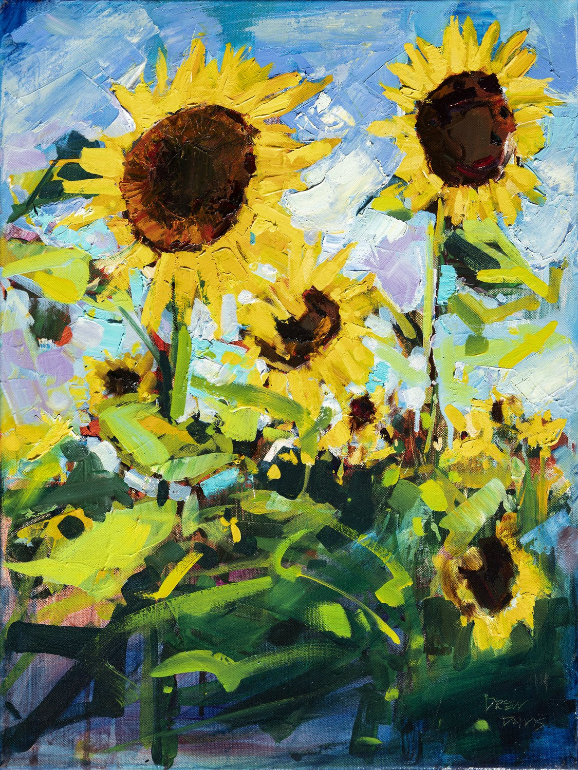 Summertime Sunflowers by Drew Davis — Canvas Print, 18×24 in