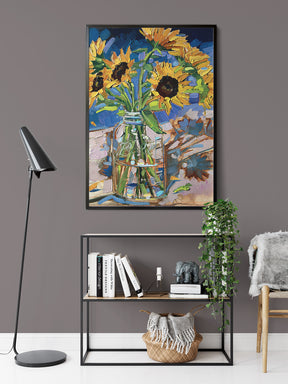 Sunflowers In Mason by Drew Davis — Canvas Print, 11×14 in