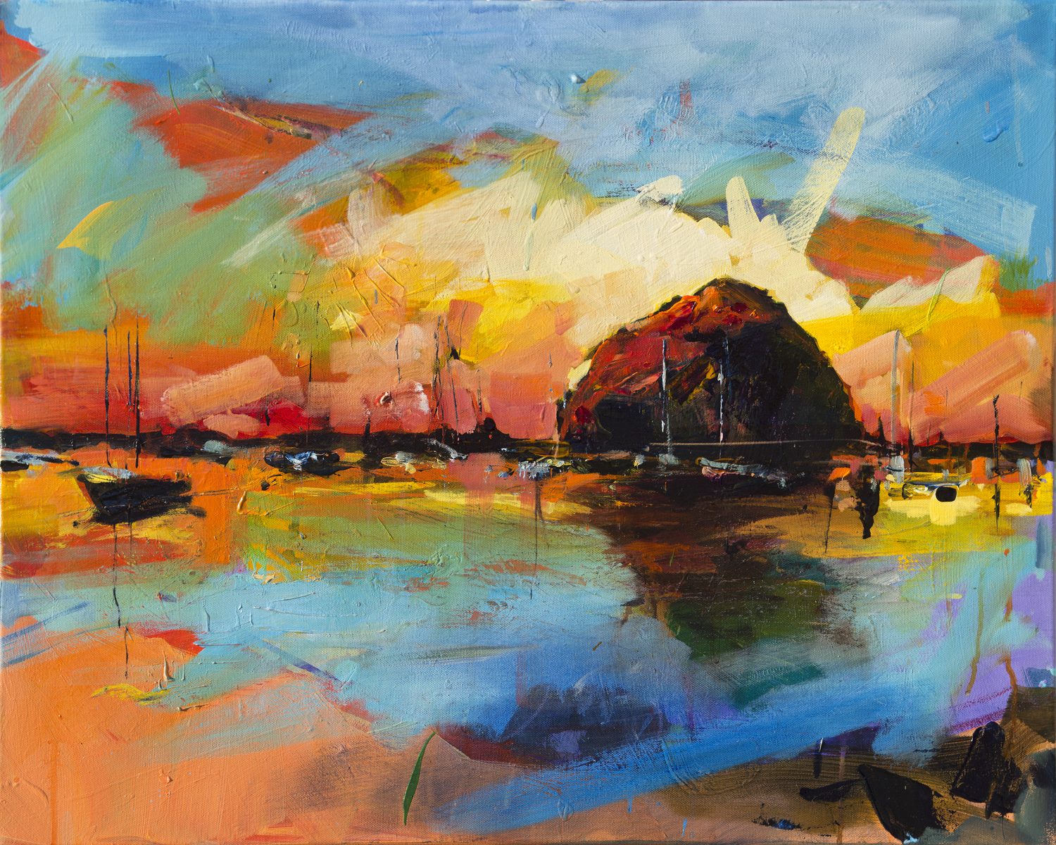 Sunset At The Rock by Drew Davis — Canvas Print, 32×40 in