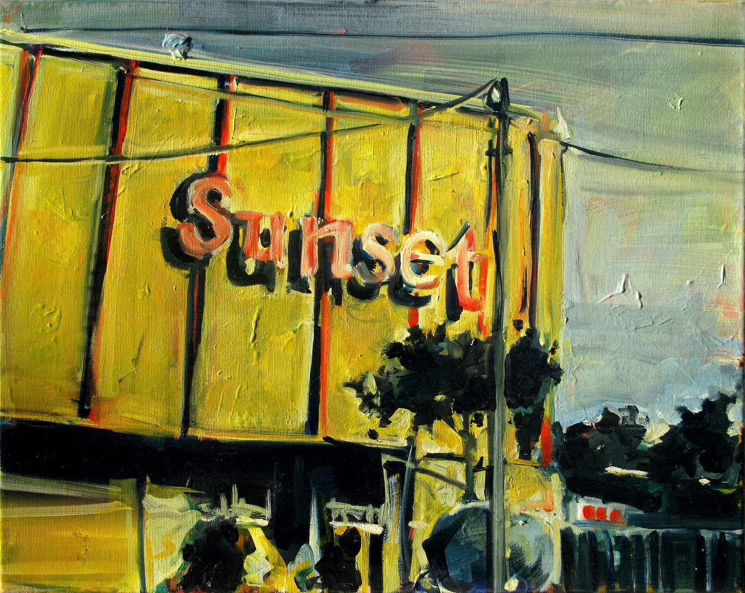 Sunset Drivein by Drew Davis — Canvas Print, 16×20 in