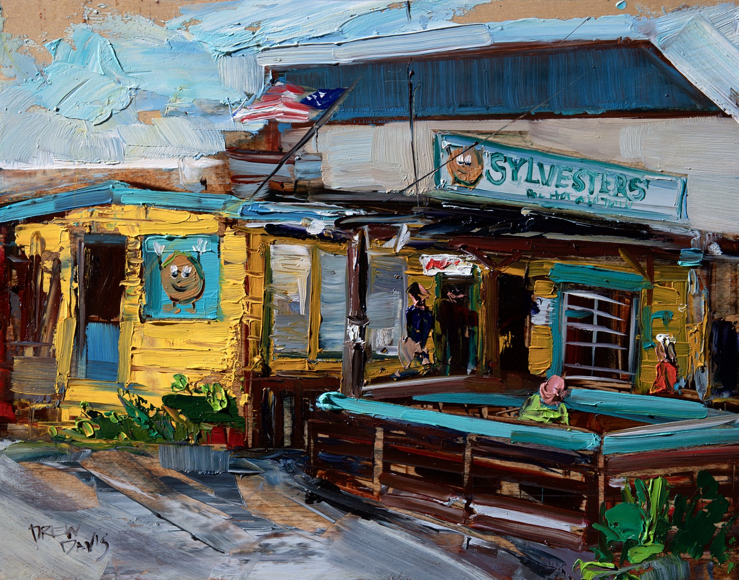 Sylvesters Burgers by Drew Davis — Canvas Print, 11×14 in