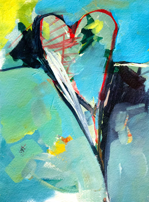 Teal Heart 3 by Drew Davis — Canvas Print, 11×14 in