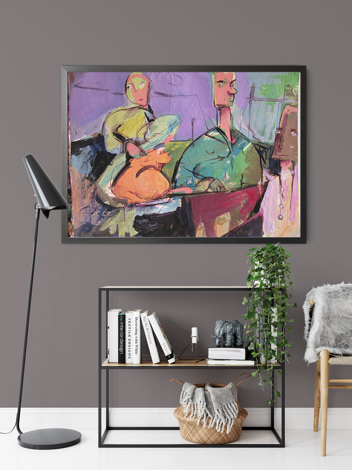 The 3 Musicians And A Cat In A Boat by Drew Davis — Canvas Print, 11×14 in