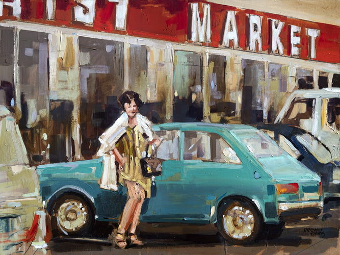 Tourist Market by Drew Davis — Canvas Print, 18×24 in