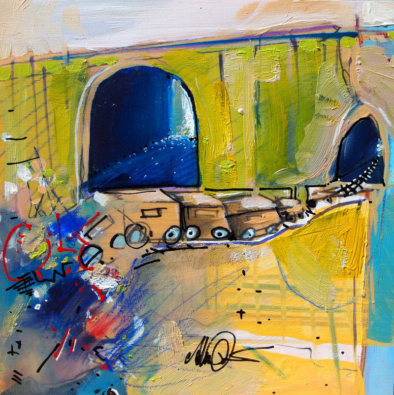 Train Wreck by Drew Davis — Canvas Print, 8×8 in