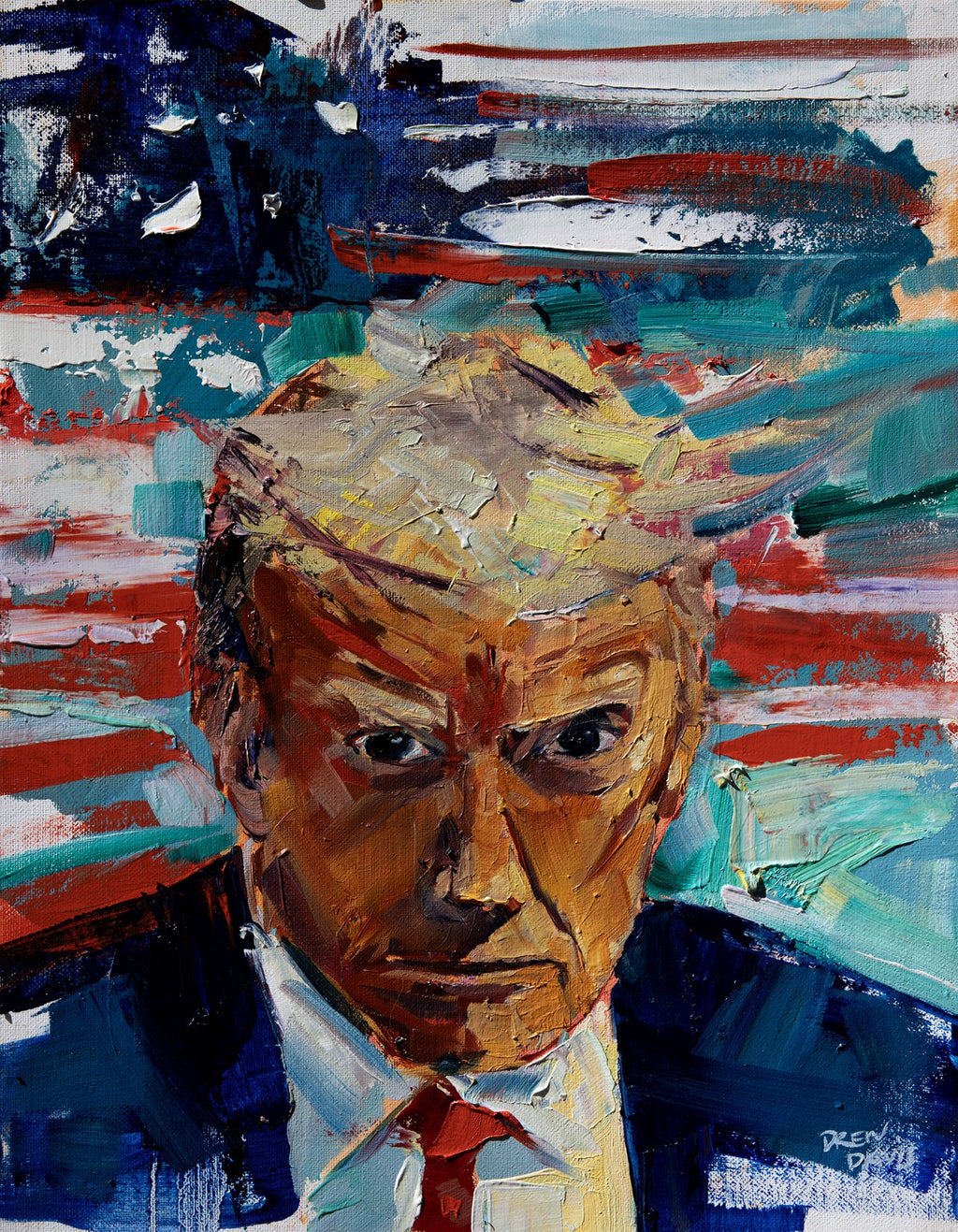 Trump Mug by Drew Davis — Canvas Print, 14×18 in