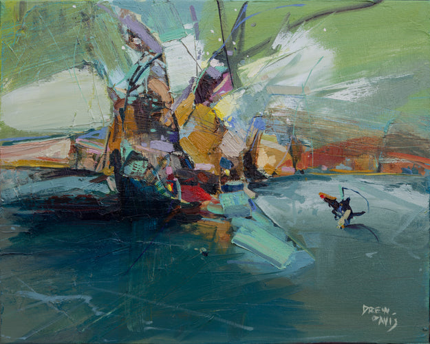 Untitled Stump Op by Drew Davis — Oil on Canvas, 48×60 in