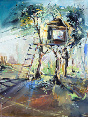 Up In The Treefort by Drew Davis — Canvas Print, 30×40 in