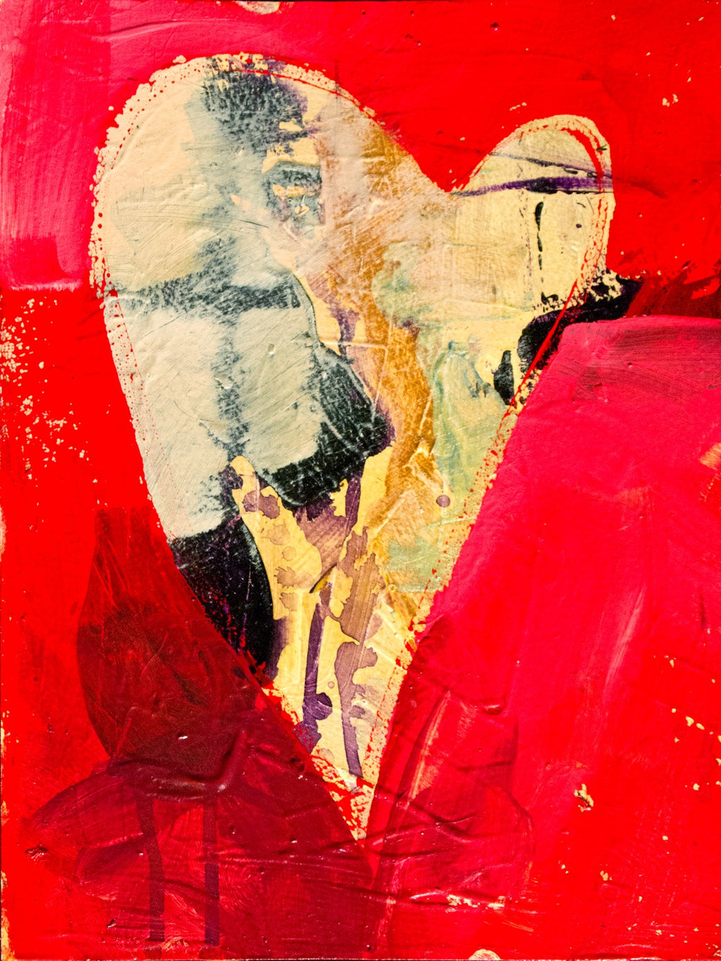 White And Red Heart by Drew Davis — Canvas Print, 11×14 in