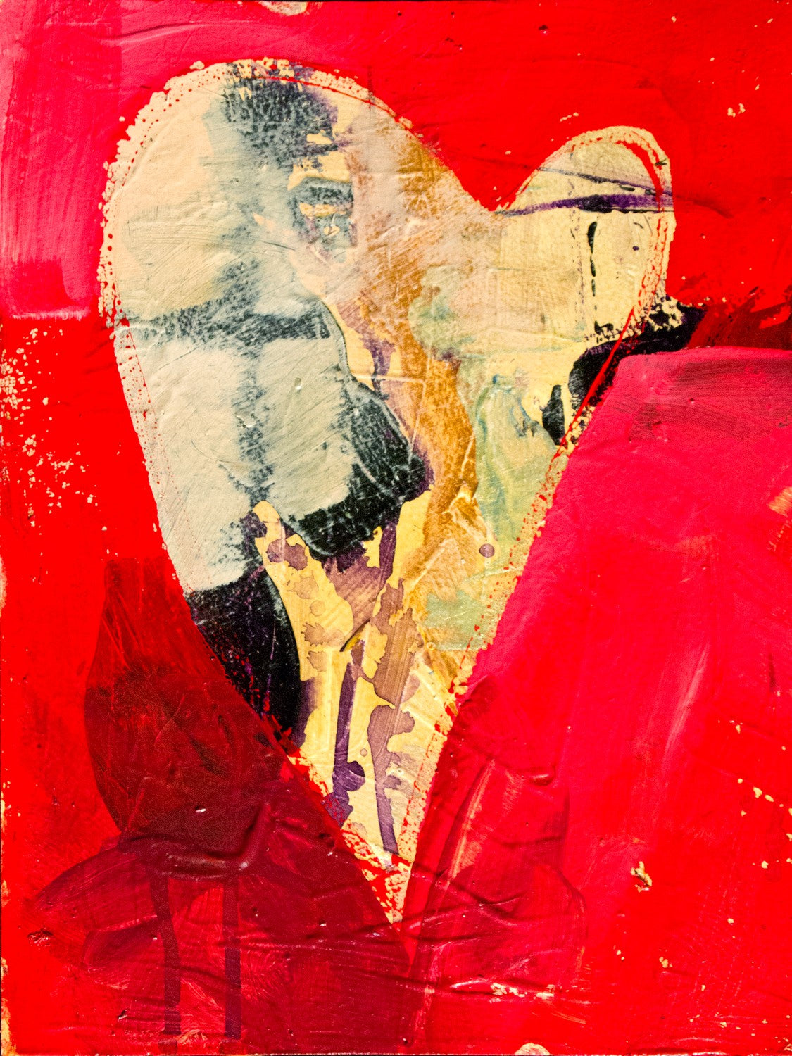 White And Red Heart by Drew Davis — Canvas Print, 11×14 in