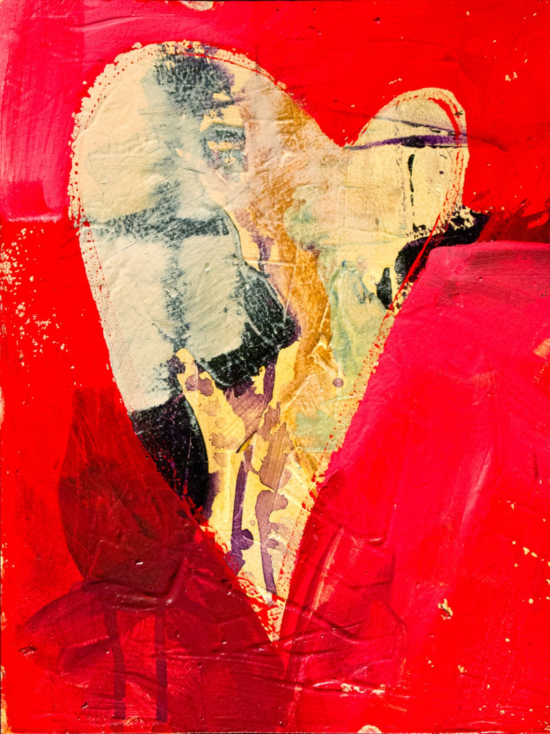 White And Red Heart by Drew Davis — Canvas Print, 11×14 in