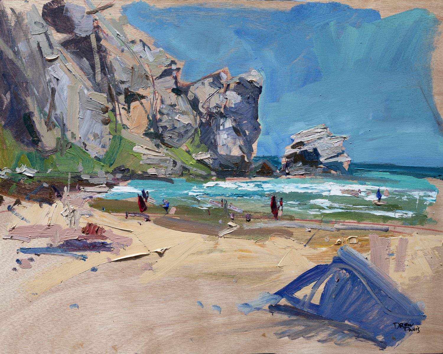Windy Beach Day by Drew Davis — Canvas Print, 24×30 in