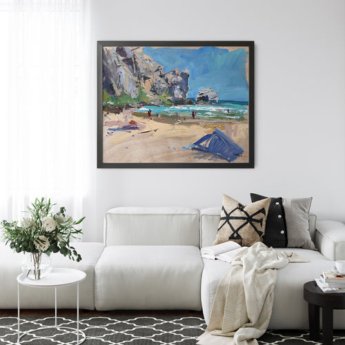 Windy Beach Day by Drew Davis — Canvas Print, 16×20 in