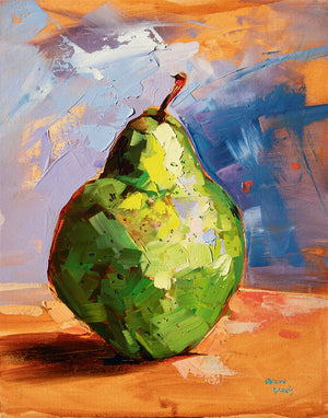 Green Pear| 11x14 | Oil on canvas panel