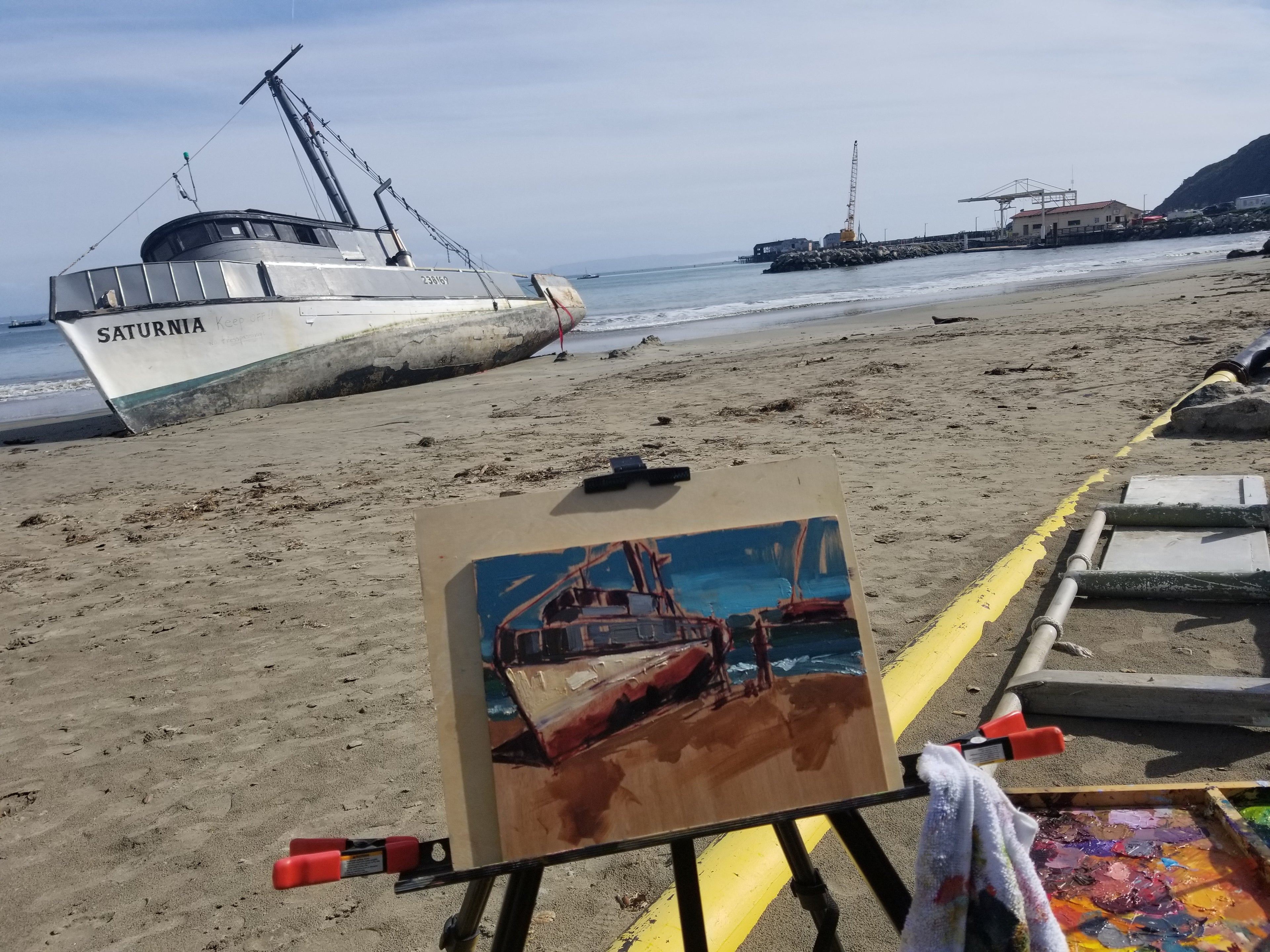 Avila Ship Wreck - Plein Air | 9x12 | Original Oil on panel