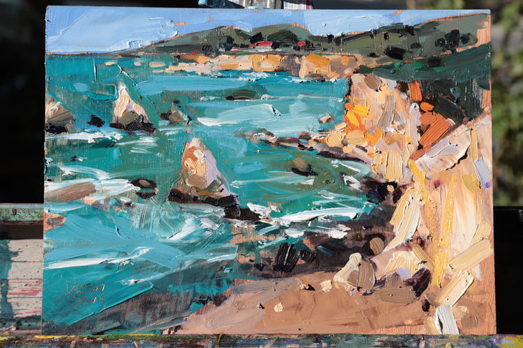 Ventana View Shell Beach by Drew Davis — Oil on Canvas, 43×56 in