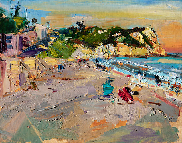 Avila Beach Evening by Drew Davis — Oil on Panel, 48×60 in